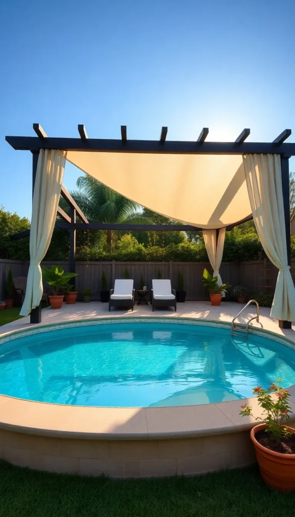 Above Ground Pool with Pergola or Shade Structure