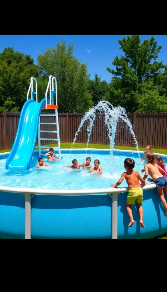 Above Ground Pool with Slide or Water Features