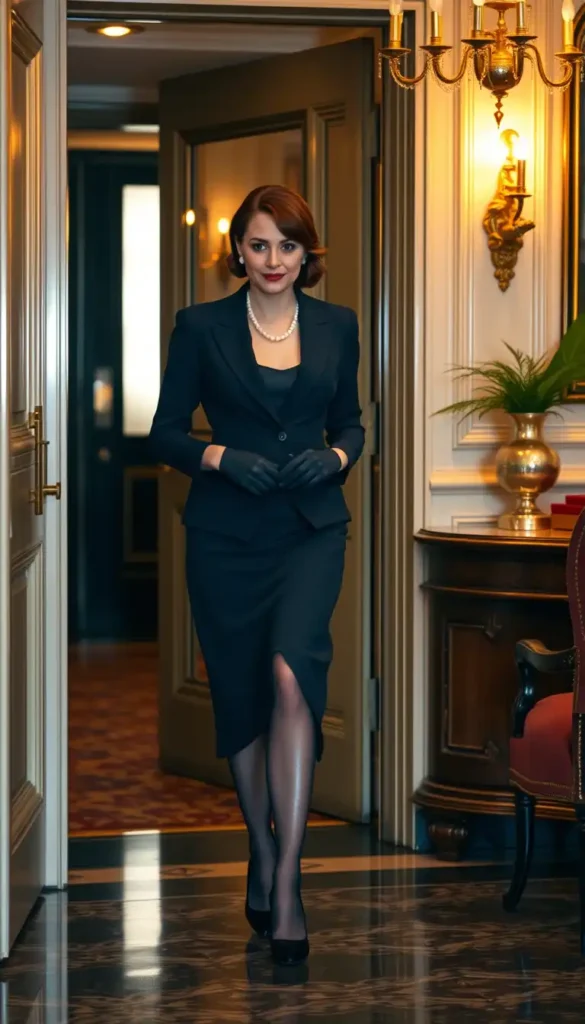 Blazer Dress With Stockings