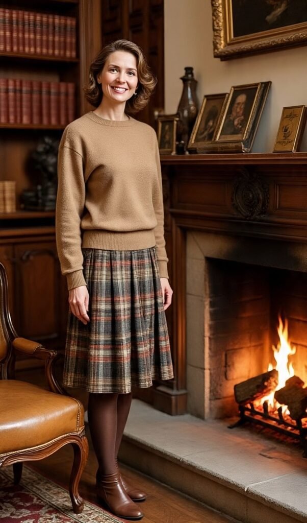 Cashmere Sweater + Wool Skirt