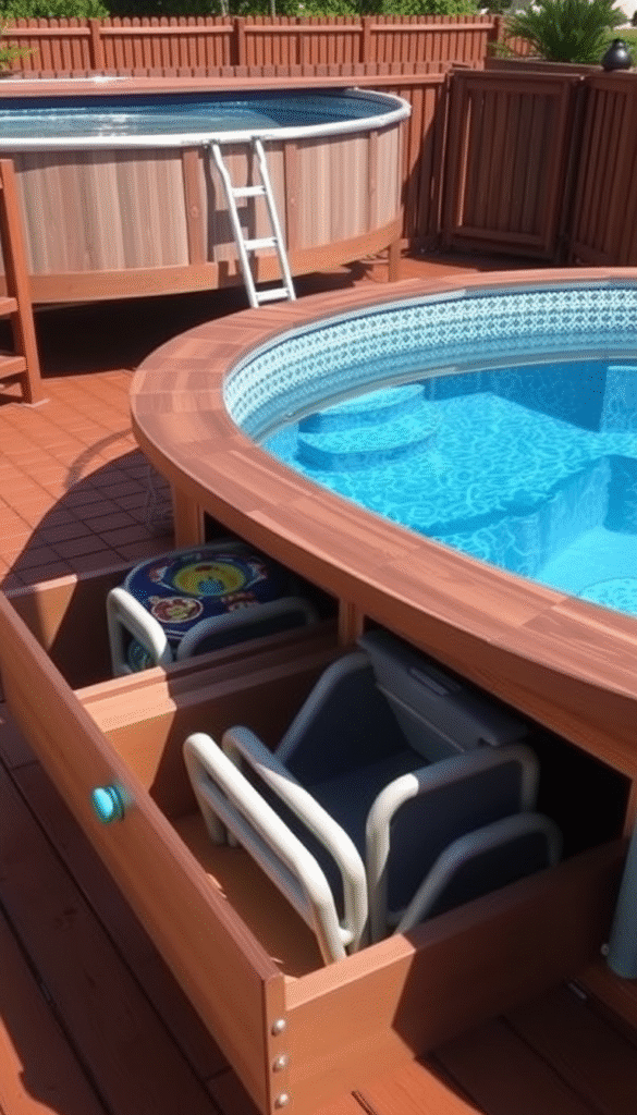 Deck with Under-Pool Storage