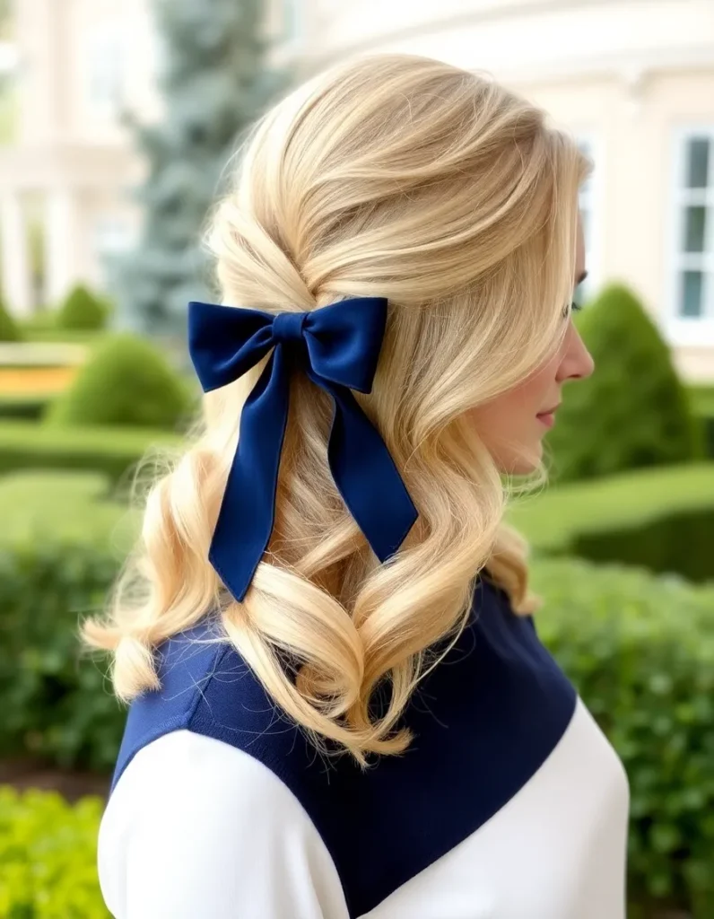 Half-Up with a Velvet Bow