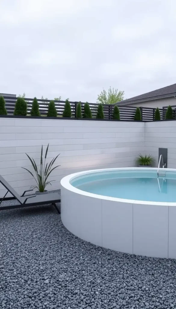 Minimalist Round Pool with Clean Lines