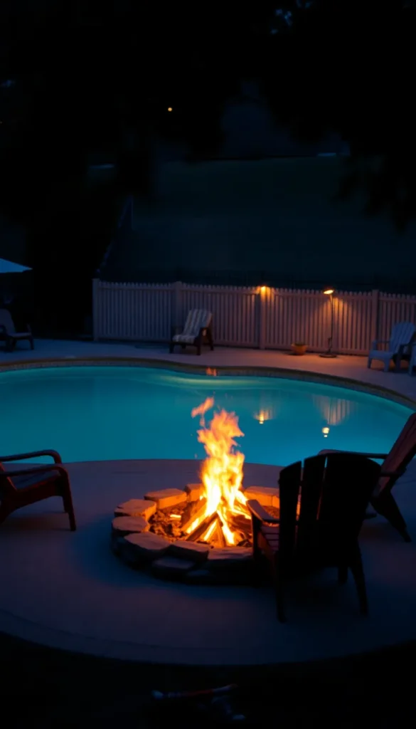 Poolside Fire Pit or Fireplace