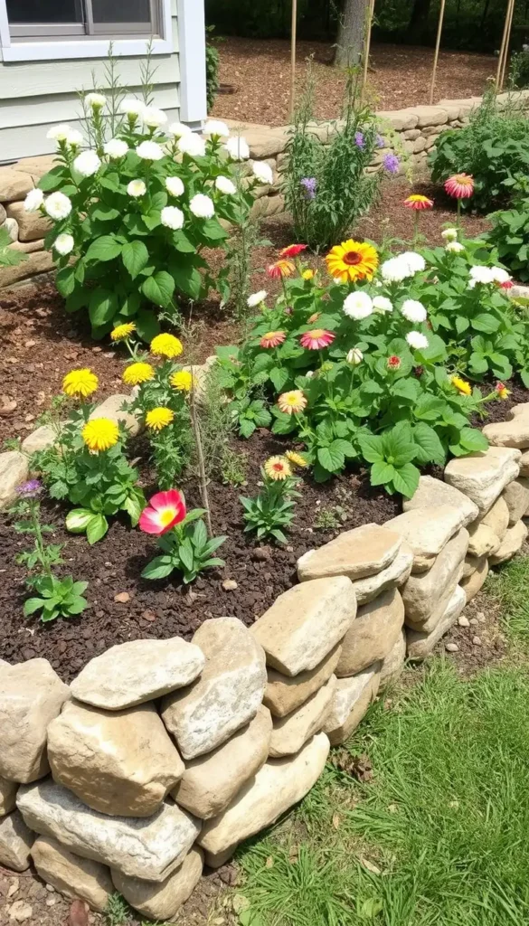 Raised Bed with Rock Walls