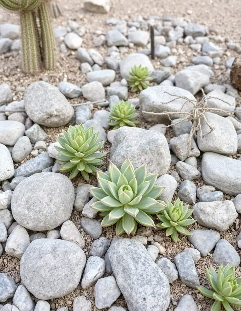 River Rock and Succulent Garden