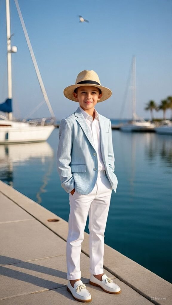 Seersucker Blazer with Linen Pants