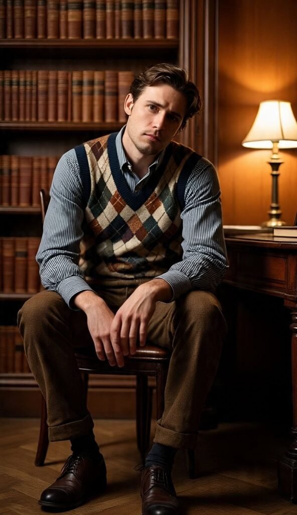 Sweater Vest + Button-Up + Trousers