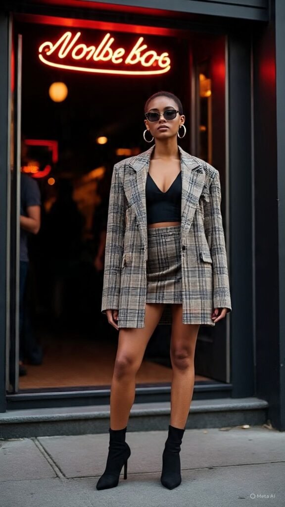 Oversized Blazer + Mini Skirt