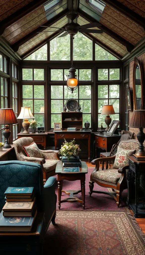 Vintage Sunroom with Antique Finds
